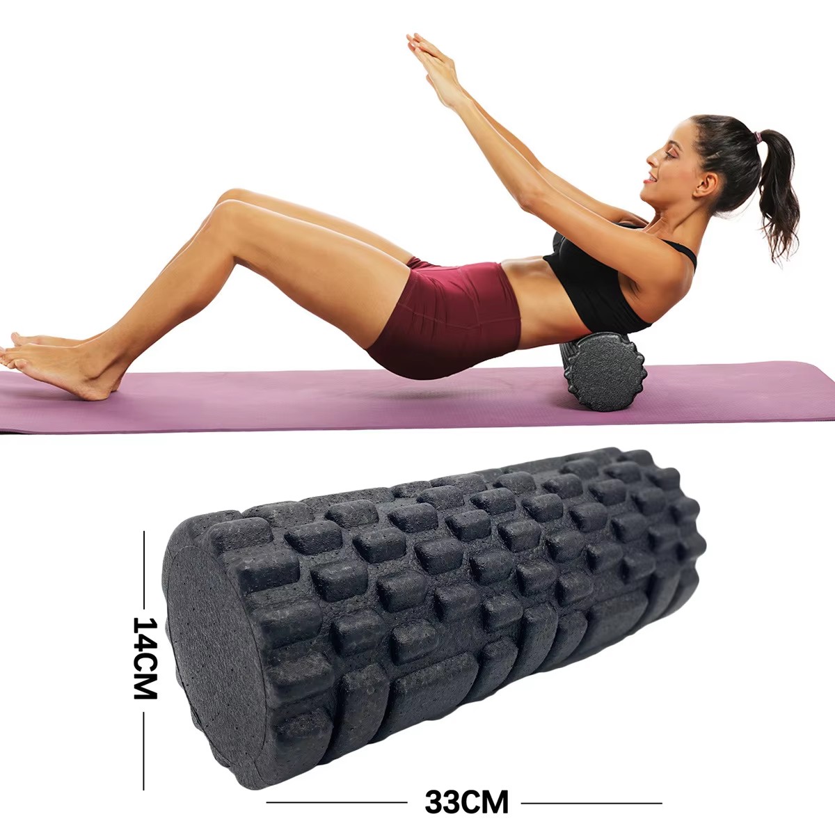 Home Pilates Yoga - 30/33cm Fitness rouleau de mousse Yoga